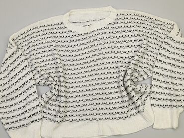 białe t shirty v neck: Sweter, L, stan - Dobry
