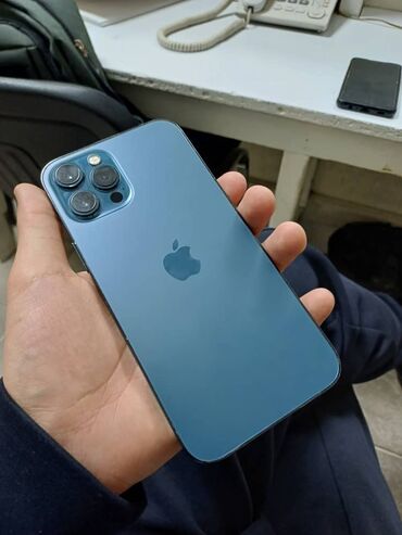 айфо 12: IPhone 12 Pro Max, Б/у, 128 ГБ, Blue Titanium, 75 %