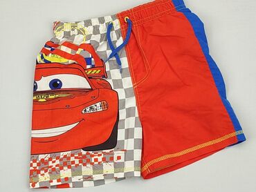 czerwone spodnie dla chłopca: Krótkie spodenki, Disney, 4-5 lat, 110, stan - Dobry