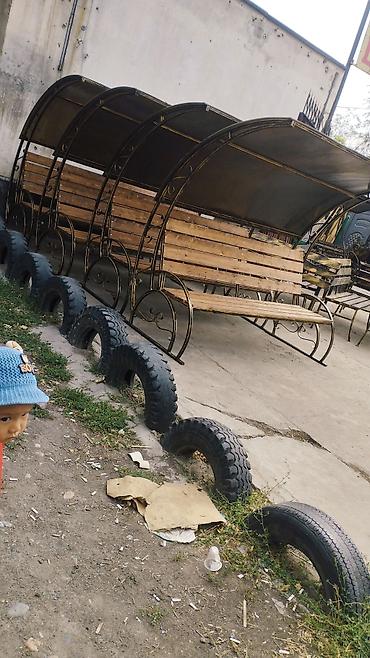 Скамейки: Скамейка Металл, Со спинкой, С крышей — 13