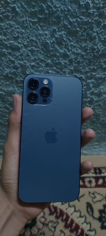 IPhone 12 Pro Max, Б/у, 512 ГБ, Pacific Blue, Защитное стекло, 100 %