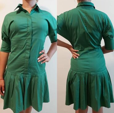 haljine sa dugmicima: S (EU 36), color - Green, Cocktail, Short sleeves