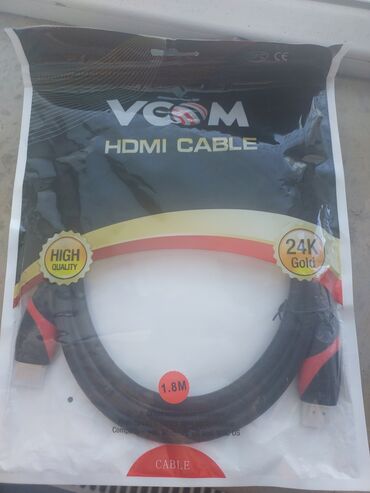 hdmi to vga: VCOM markalı, 1.8 metr uzunluğunda yüksək keyfiyyətli HDMI kabel