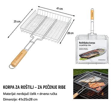 KMT Grid za roštilj 2406342 Praktična roštiljska korpa za pečenje