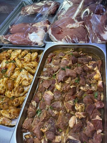готовое мясо для шашлыка: Свежие мясные заготовки и маринады Ассортимент: - Говяжьи