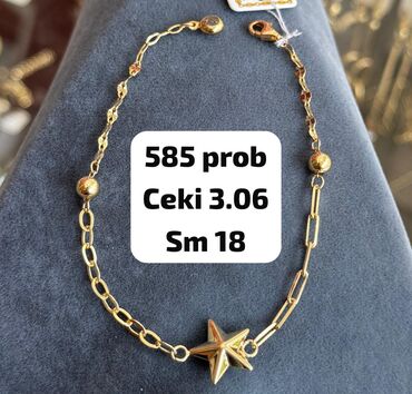 muncuqdan qolbaq: Bilərzik, Sarı qızıl, 585 Əyar