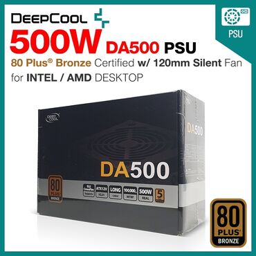 Оперативная память (RAM): Блок питания, Новый, DeepCool, 500 Вт, Bronze, 500 Вт