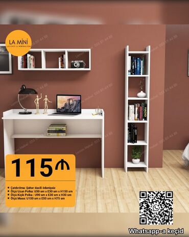 mdf material: Kompüter masası, Açılmayan, Dördbucaq masa