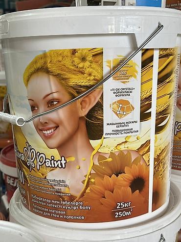латексные: Латексная краска, Alina Paint, Для внутренней работы, цвет - Белый, 25 кг, Матовая, Моющаяся — 1