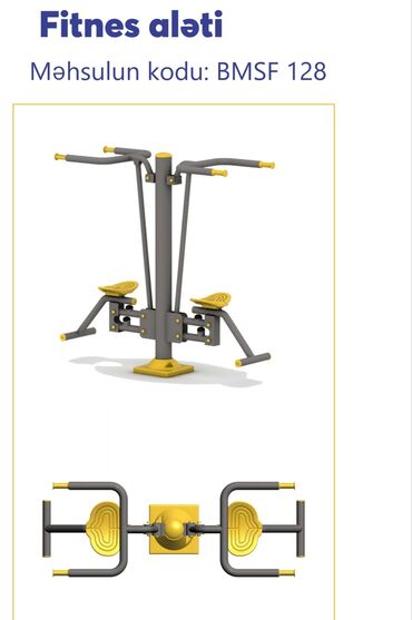 Digər trenajorlar: Açıq hava fitnes avadanlıqları – sarı/qrafit rəng palitrası, metal — 32