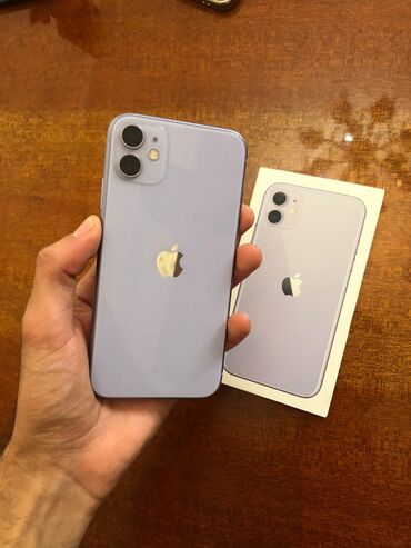 apple 11 qiymeti: IPhone 11, 64 GB, Deep Purple, Zəmanət, Simsiz şarj, Face ID