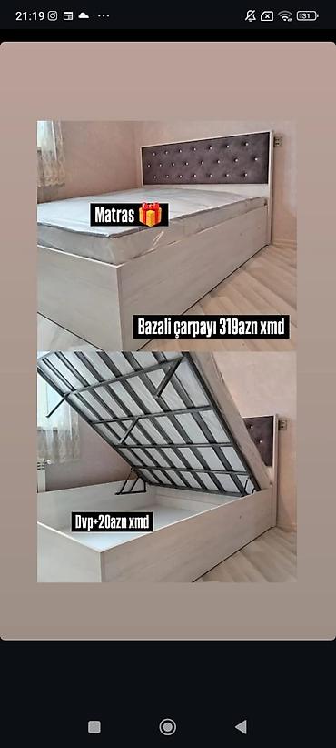 dekor ev: Bazalı çarpayı – 319 AZN (xmd) - Rəng: açıq ağ-ağac teksturası - — 1