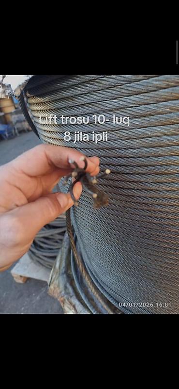 baraban: Lift trosu – 10 mm - Quruluş: 8 jila ipli (8 x strands) - Material — 3