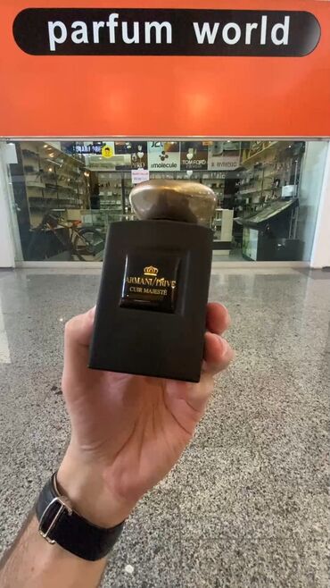 black leather parfum: Armani Prive Rose Cuir Majeste - Demonstration Tester – Unisex ətri –