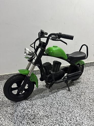Детские электрокары: Uşaq üçün mini motosiklet – chopper üslubunda - Rəng: yaşıl-qara - — 3