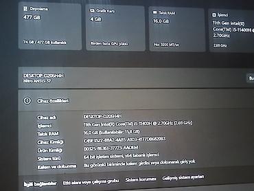 ssd 500gb: Acer Nitro AN515-57 oyun noutbuku 512GB YADDASS 16 RAMM - Prosessor — 2