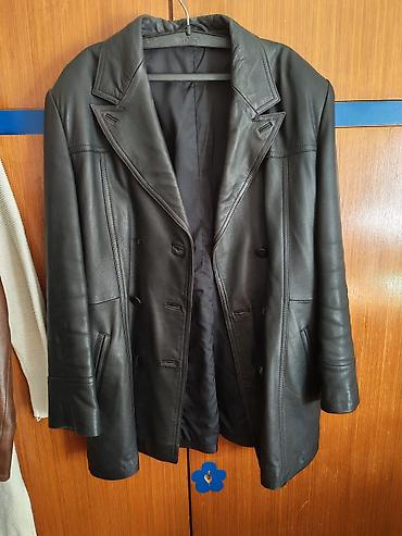dzemper half zip: Muški kožni kaput/jakna do sredine butina, klasičnog kroja. - — 1
