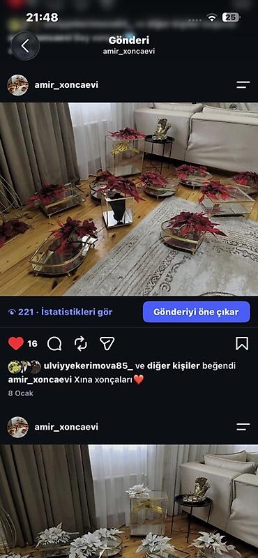ləpə xoncası: 12ədəd xonçadı qirmizi goy ag guller movcuddur. Kirayəsi 5azndir — 5