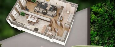 купить квартиру в ипотеку: 1 комната, 45 м², Без мебели