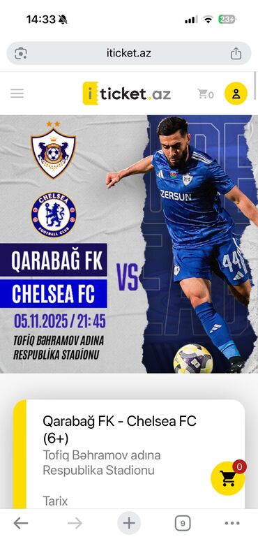 qarabağ ferencvaros bilet: İki eded bilet var telesin biri 20azn ucuz satıram tələsim!!!!!!!