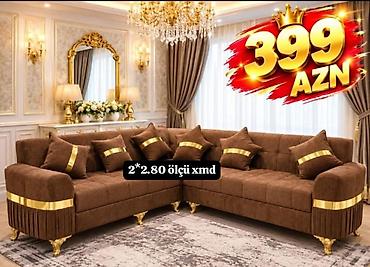 Künc divan dəsti – 2 x 2.80 m ölçü - Rəng: şokolad-qəhvəyi - Parça lalafo.az -da Künc divan dəsti – 2 x 2.80 m ölçü - Rəng: şokolad-qəhvəyi - Parça