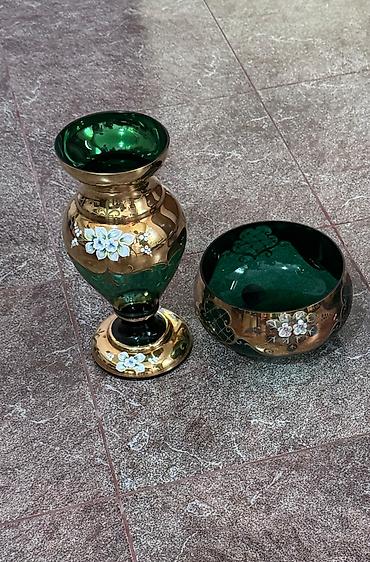 stekan bezekleri: Şüşə dəst və dekorativ aksesuarlar 1) Qrafın və stəkan dəsti - — 3