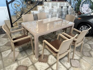 metbex stolu qiymeti: Balkon üçün, Açılmayan, Dördbucaq masa, 6 stul