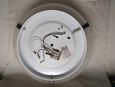 cepac drva: Plafonjera metalena okrugla staklo dia 30 cm. metalni deo dia 24 cm. 2 — 2