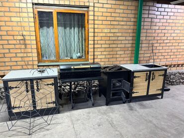 Уличная модульная зона барбекю с мангалом, плитой и мойкой Состав и