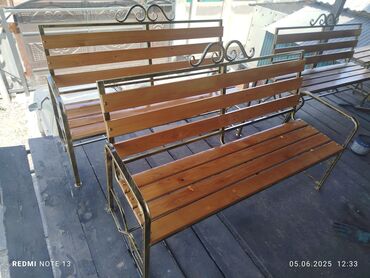 Скамейки: Скамейка Металл, Со спинкой, Без крыши — 9