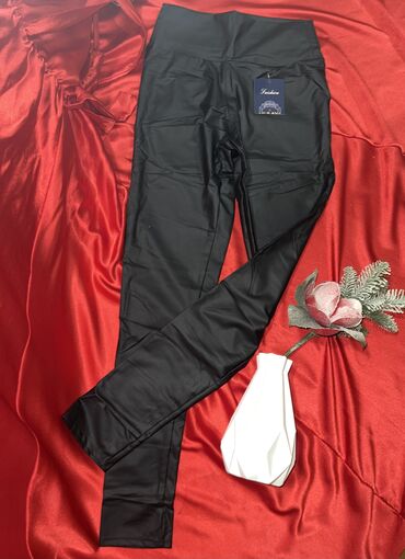 zenske pantalone od eko koze: S (EU 36), Veštačka koža, bоја - Crna