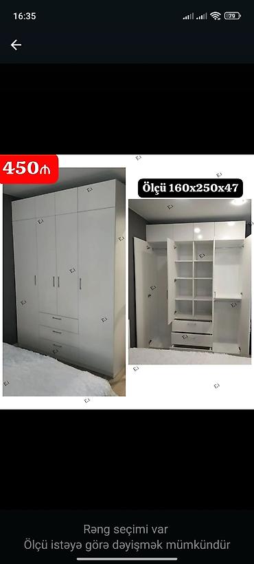 hamam dolab: Yeni, 3 qapılı, Siyirməli, Ağ, Açılan, Düz dolab — 1