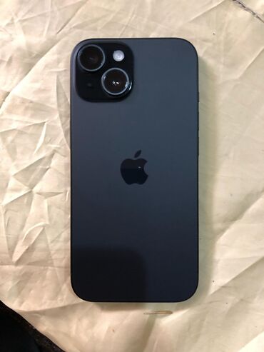 Apple iPhone: IPhone 15, 128 GB, Black Titanium, Zəmanət, Simsiz şarj, Face ID