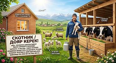 нижня аларча: Требуется Скотник, Оплата: Ежемесячно, Питание — 1