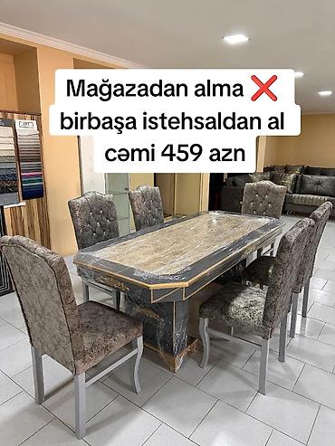 mdf panel: Qonaq otağı üçün, Yeni, Açılmayan, Oval masa, 6 stul — 1