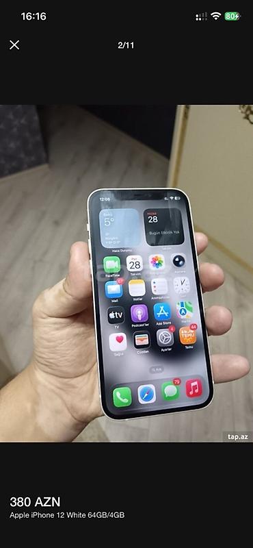 Apple iPhone: IPhone 12, 64 GB, Ağ, Face ID -da lalafo.az — 2 Apple iPhone: IPhone 12, 64 GB, Ağ, Face ID — 2