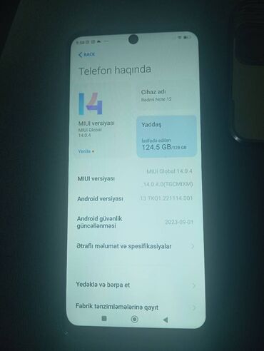 Redmi: Redmi Note 12, 128 GB, rəng - Mavi, Sensor, Barmaq izi, İki sim kartlı -da lalafo.az — 1 Redmi: Redmi Note 12, 128 GB, rəng - Mavi, Sensor, Barmaq izi, İki sim kartlı — 1