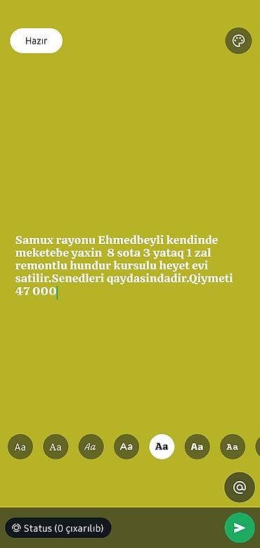 bayilda ucuz evlər: Samux rayonu, Əhmədbəyli kəndi – məktəbə yaxın yerləşən hündür kürsülü — 1