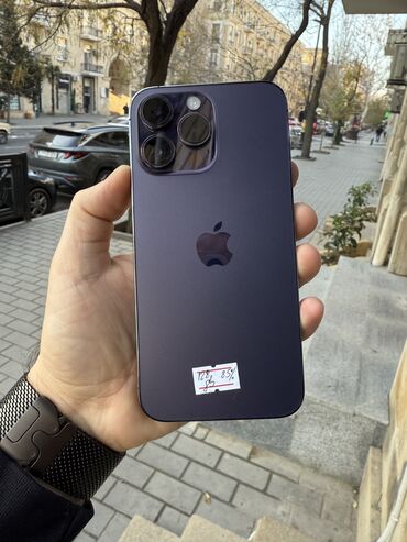 Apple iPhone: IPhone 14 Pro Max, 128 GB, Deep Purple, Zəmanət, Face ID