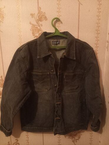 джинсы куртки мужские: Куртка 6XL (EU 52), цвет - Серый