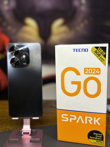 tecno spark: Tecno Spark Go 2024, 128 GB, rəng - Qara
