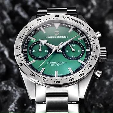 Ručni satovi: PAGANI DESIGN PD-1766 - 40mm - Zelena - Seiko mvmt Potpuno nov muški — 4