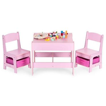 lidl cipelarnik: Dečiji set sto i 2 stolice sa tablom za pisanje Pink ECOTOYS Šifra — 1