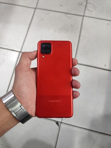 Samsung: Samsung Galaxy A12, 64 GB, rəng - Qırmızı, Düyməli, Barmaq izi, Face ID
