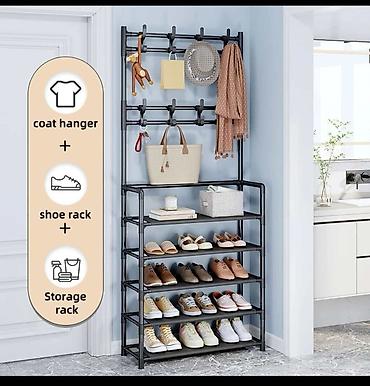silver kitchen: Многофункциональная стойка для прихожей: обувница + вешалка - Размеры — 6