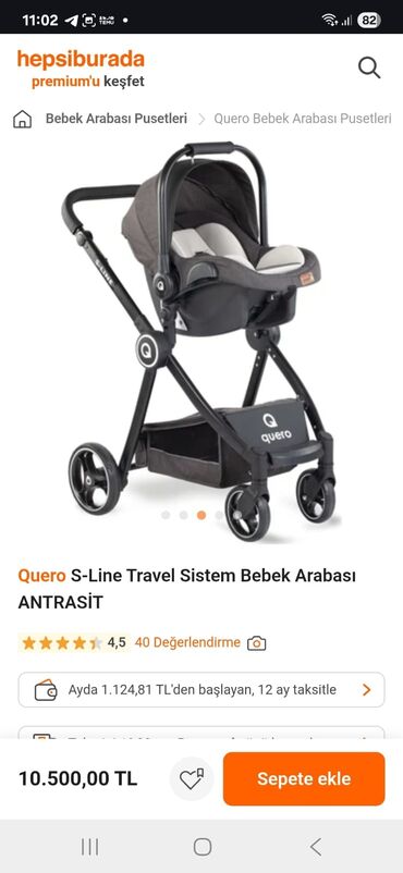Gəzinti arabaları: Klassik gəzinti arabası, İşlənmiş, Cins: Qız, Yaş: 1-6 ay, Ünvandan götürmə