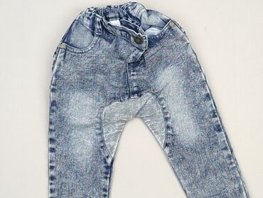 jeansy z piorami: Denim pants, 12-18 months, condition - Very good