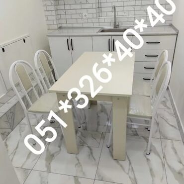 Masa və oturacaq dəstləri: Qonaq otağı üçün, Yeni, Açılan, Dördbucaq masa, 10 stul — 24