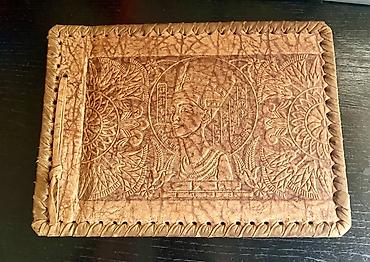 3d defter: Əl işı olan dəri fotoalbom/jurnal - Qapaq: Təbii dəri üzərində — 1