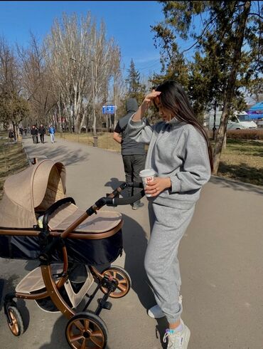 детская коляска 3 в 1: Коляска, цвет - Черный